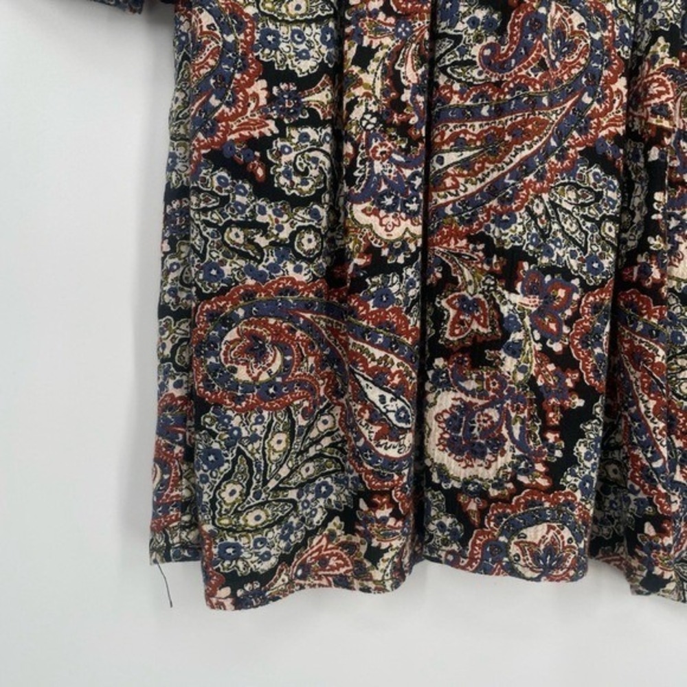 American Eagle Women's Floral Bohemian Keyhole Bell Sleeves Mini Dress Size S - Picture 4 of 14